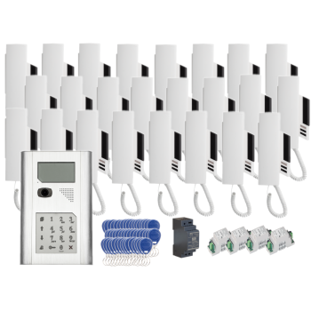ZESTAW WIDEODOMOFONOWY CYFROWY PROEL KDC3905V SREBRNY + 24x PC-612V-CZ + HDR-30-24 + 4x RV4/6EL
